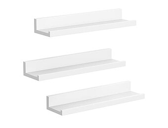 Wandplank Set (3 stuks) Mat Wit - 50% Korting!