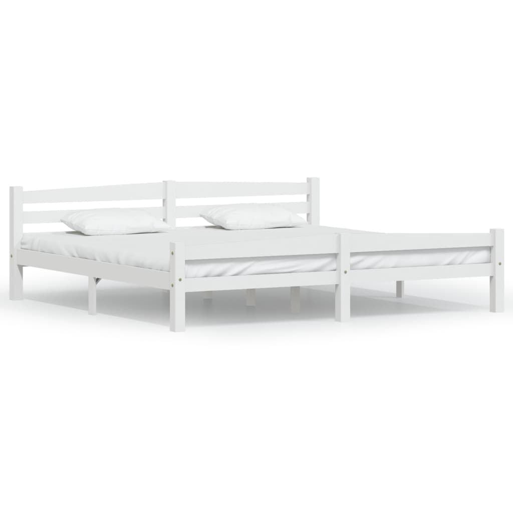Houten Bedframe Grenenhout Wit 200x200 cm - 68% Korting!