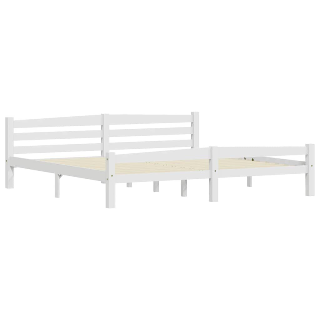 Houten Bedframe Grenenhout Wit 200x200 cm - 68% Korting!