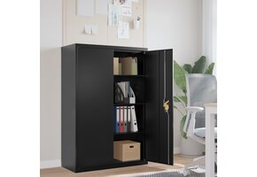 VidaXL Archiefkast Staal Zwart 90x40x140 cm - 73% Korting