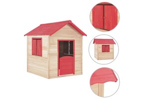 vidaXL Kinderspeelhuis Vurenhout Rood - 57% Korting!