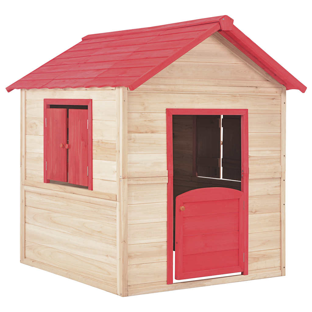 vidaXL Kinderspeelhuis Vurenhout Rood - 61% Korting!