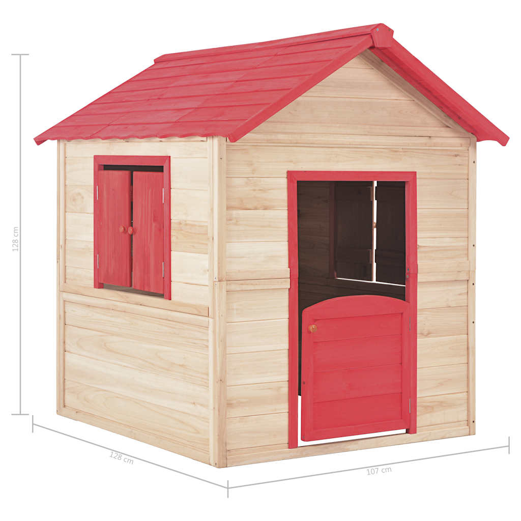 vidaXL Kinderspeelhuis Vurenhout Rood - 61% Korting!