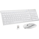Draadloos QWERTZ Toetsenbord & Muis Set Wit - 62% Korting