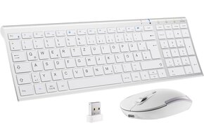 Draadloos Toetsenbord & Muis Set - Aluminium Wit (QWERTZ) - 36% Korting
