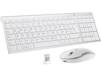 Draadloos Toetsenbord & Muis Set - Aluminium Wit (QWERTZ) - 36% Korting
