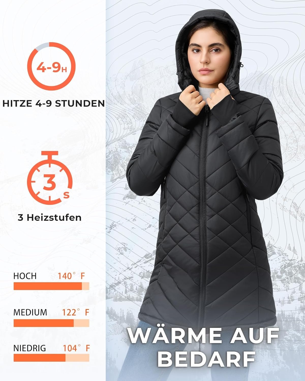 Dames Verwarmde Jas Zwart met 8 Warmtezones & 18400mAh Powerbank - 60% Korting