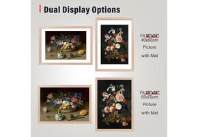 Fotolijst 50x70 cm Hout Naturel met Passe-partout - 72% Korting