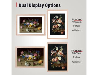 Houten Fotolijst 50x70 cm Naturel met Passe-partout Plexiglas