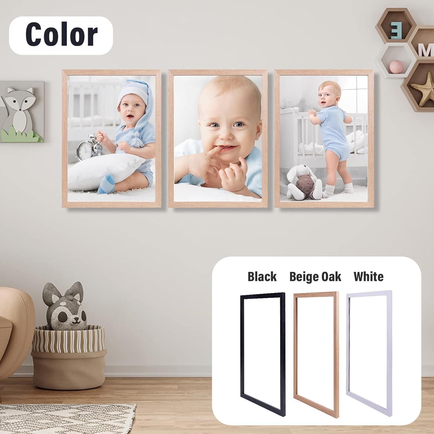 Fotolijst Hout Naturel 50x70 cm met Passe-partout & Plexiglas - 69% Korting
