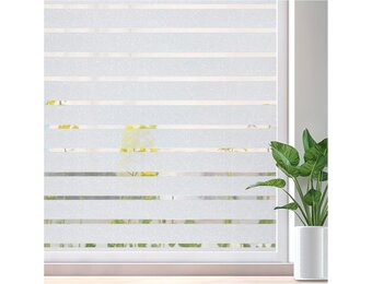 Raamfolie privacy decoratief glinsterend zelfklevend statisch met streepdesign 75% inkijkbescherming 115x200 cm