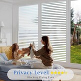 Raamfolie privacy decoratief glinsterend zelfklevend statisch met streepdesign 75% inkijkbescherming 115x200 cm