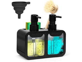 Zeepdispenser Keuken Set Zwart - 350ml - 26% Korting!