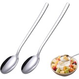 Theelepel lange handgreep 18/10 RVS gepolijst - Set van 2 - 18,5 cm - voor ijsbekers & diepe glazen