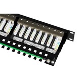Netwerk patchpaneel CAT 7 24 poorten RJ45 afgeschermd 19 inch rackmontage Gigabit