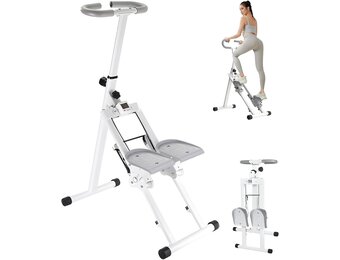 Fitnessapparaat Multifunctioneel Aerobic & Klimmen voor Thuis Wit Staal/Kunststof 48x30x10 cm