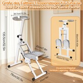 Fitnessapparaat Multifunctioneel Aerobic & Klimmen voor Thuis Wit Staal/Kunststof 48x30x10 cm