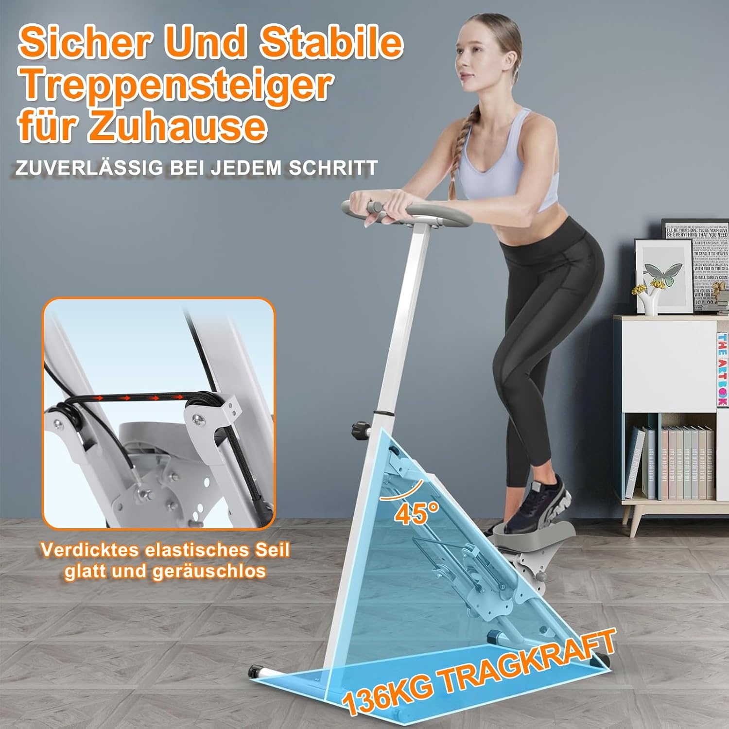 Fitnessapparaat Multifunctioneel Aerobic & Klimmen voor Thuis Wit Staal/Kunststof 48x30x10 cm