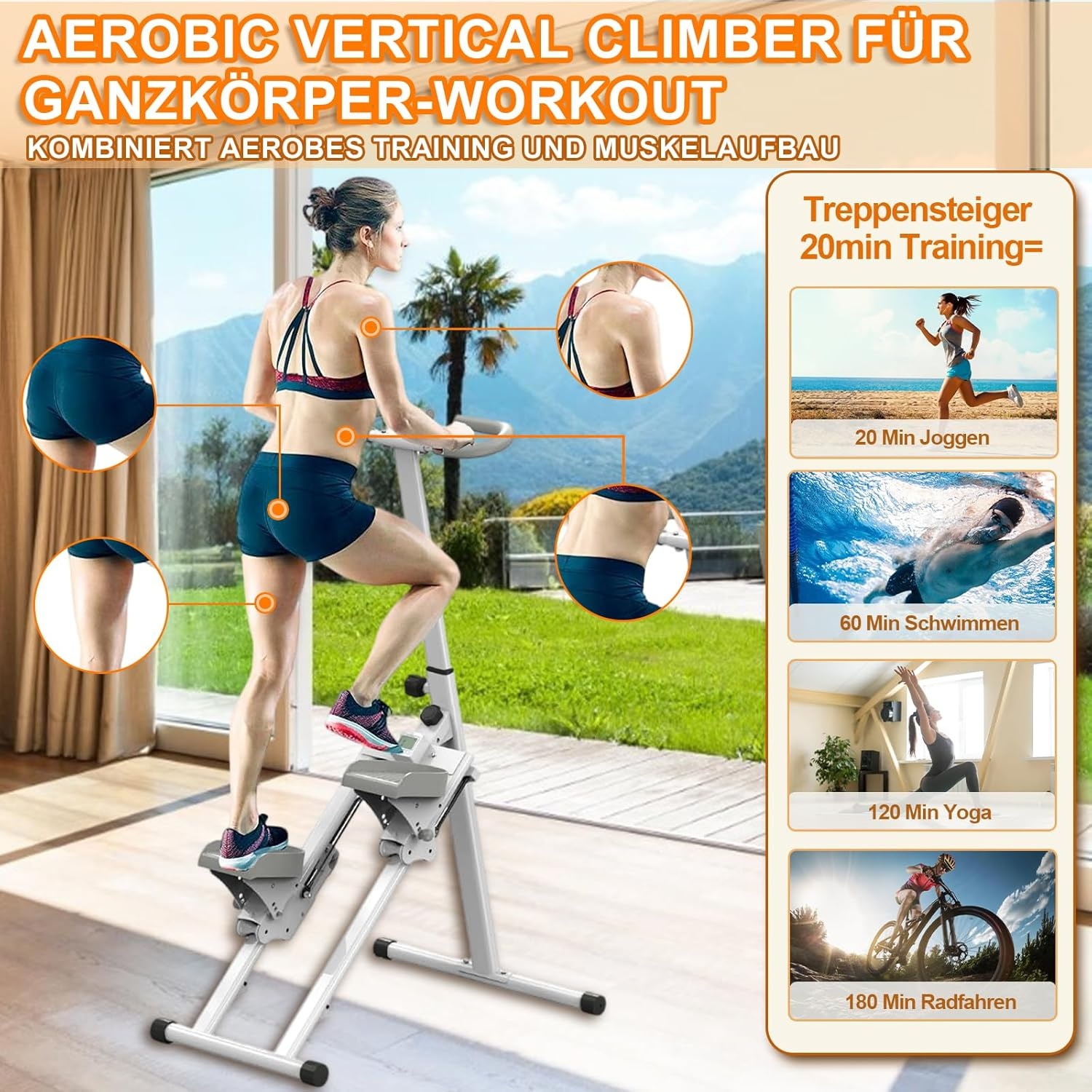 Fitnessapparaat Multifunctioneel Aerobic & Klimmen voor Thuis Wit Staal/Kunststof 48x30x10 cm