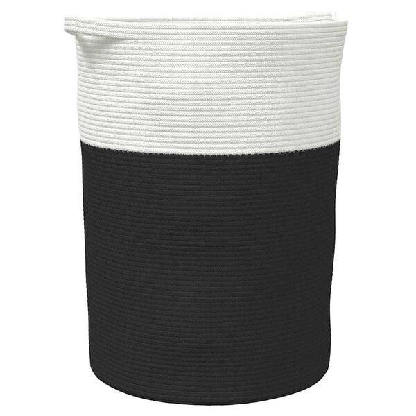 vidaXL Opbergmand Katoen Zwart/Wit Ø49x65 cm - 73% Korting!