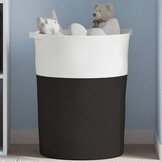 vidaXL Opbergmand Katoen Zwart/Wit Ø49x65 cm - 73% Korting!