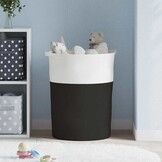 vidaXL Opbergmand Katoen Zwart/Wit Ø49x65 cm - 73% Korting!