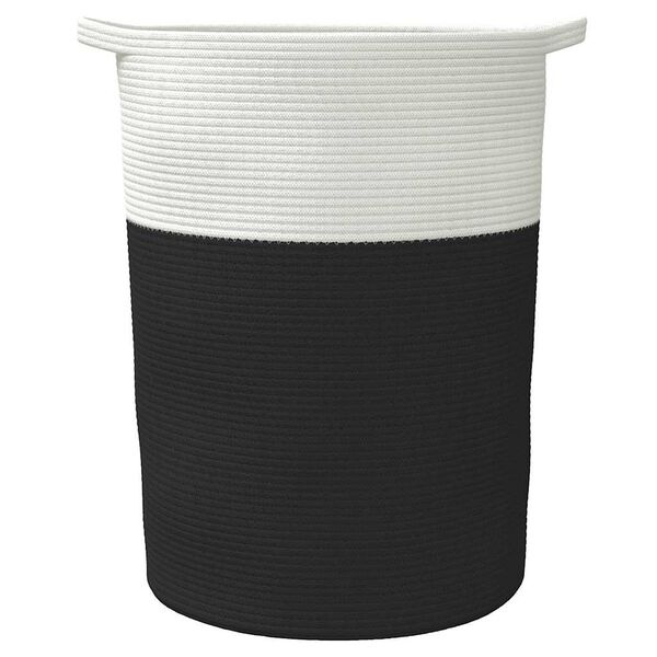 vidaXL Opbergmand Katoen Zwart/Wit Ø49x65 cm - 73% Korting!
