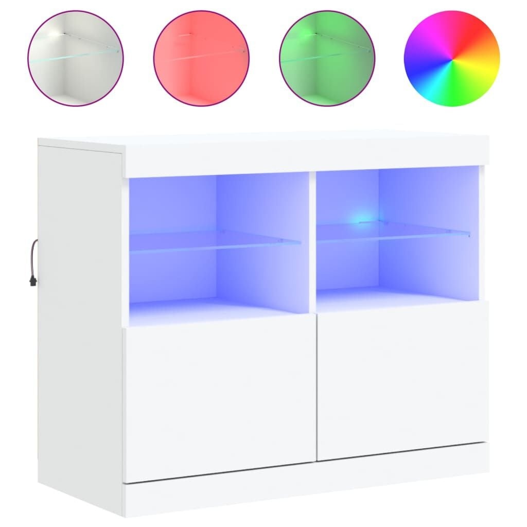 Dressoir met LED-verlichting (81x37x67 cm) Wit - 81% Korting