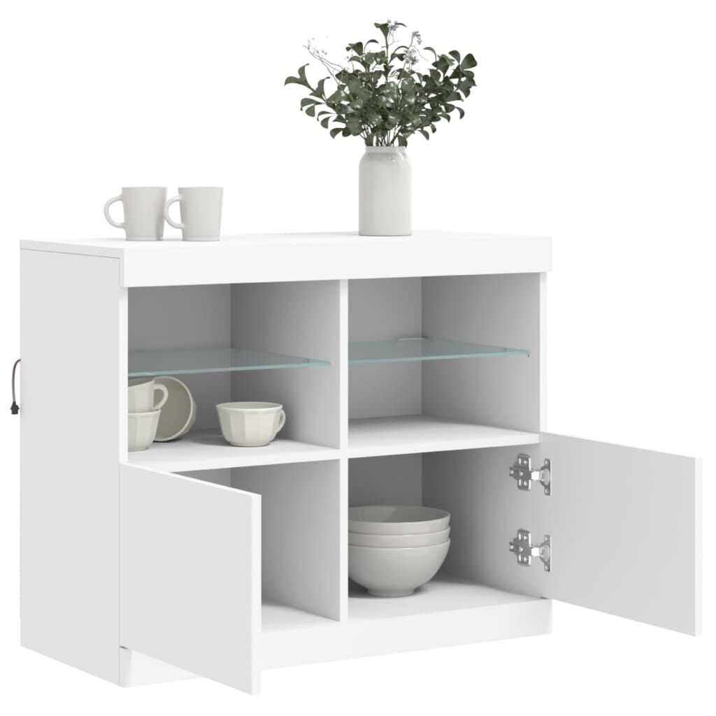 Dressoir met LED-verlichting (81x37x67 cm) Wit - 81% Korting