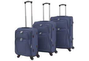 vidaXL Trolleyset Marineblauw 3-delig | 57% Korting