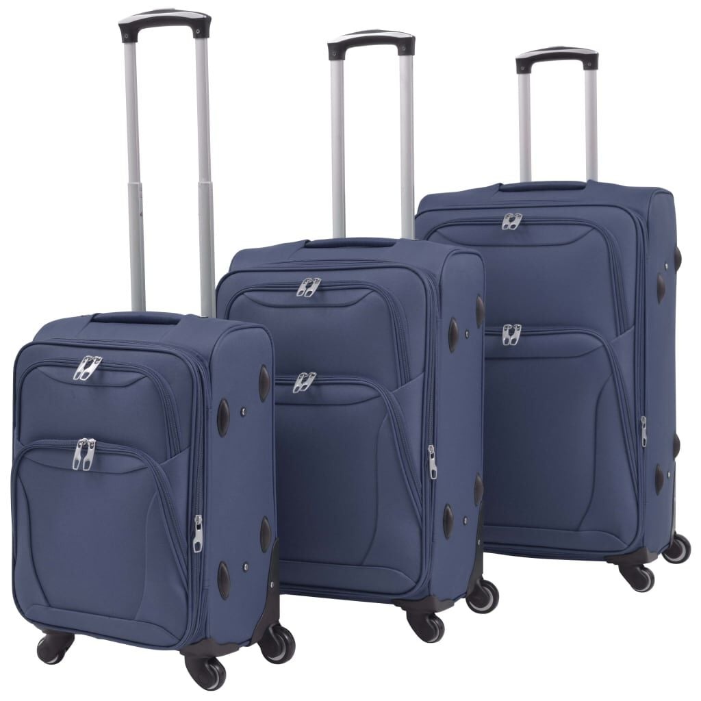 vidaXL Trolleyset Marineblauw 3-delig (61% Korting)