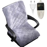 Verwarmd Stoelkussen met Rugsteun 40x90cm Pluche - Timer & Verstelbare Warmte