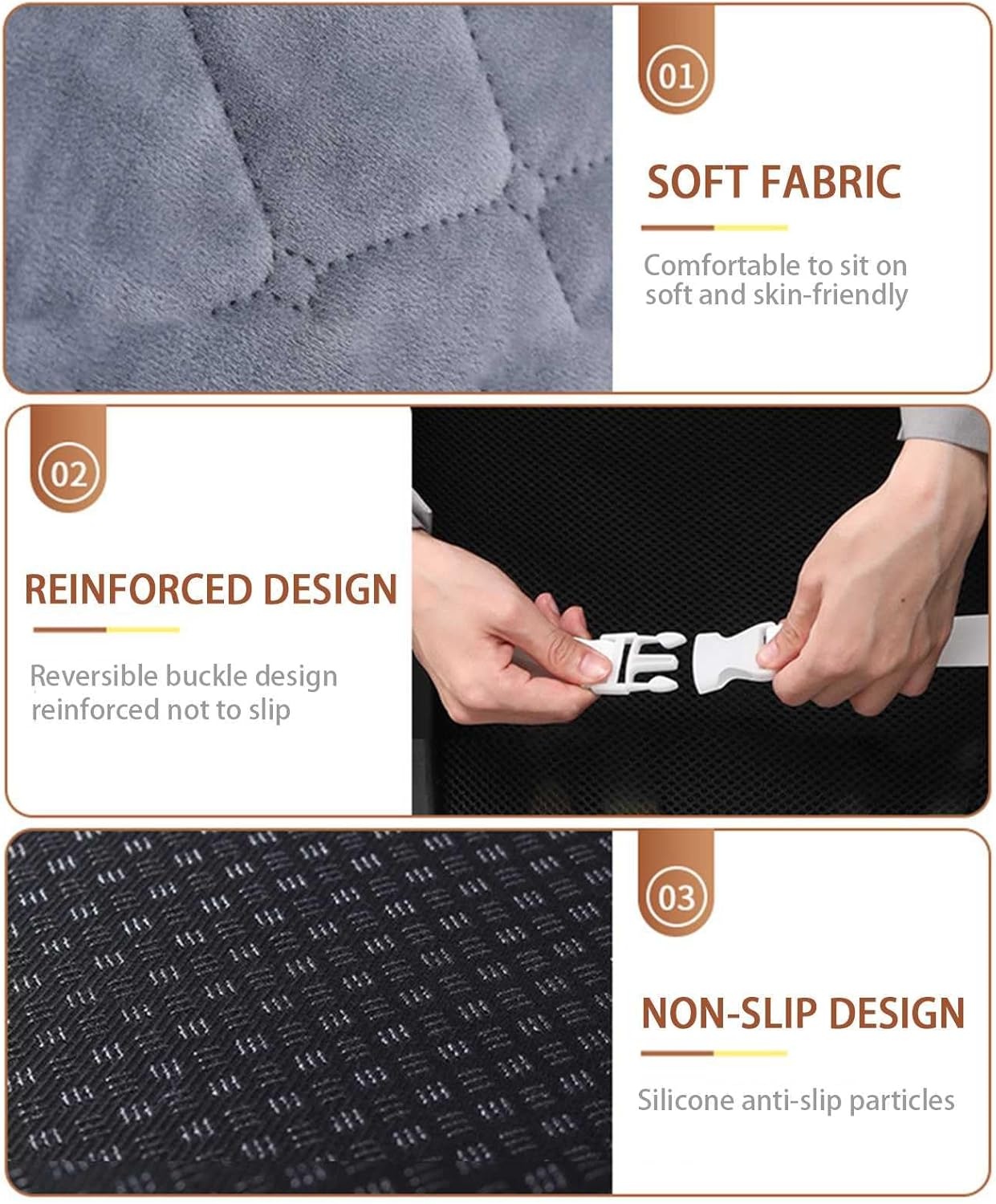 Verwarmd Stoelkussen met Rugsteun 40x90cm Pluche - Timer & Verstelbare Warmte