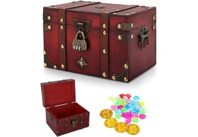 Boekensafe met Cijferslot - Hout & Kunstleer - Set van 2 - 50% Korting!