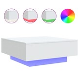 Moderne Salontafel met LED-verlichting, 80x80x31 cm, Wit - 60% Korting!