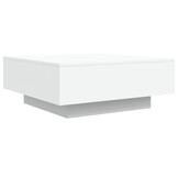 Moderne Salontafel met LED-verlichting, 80x80x31 cm, Wit - 60% Korting!