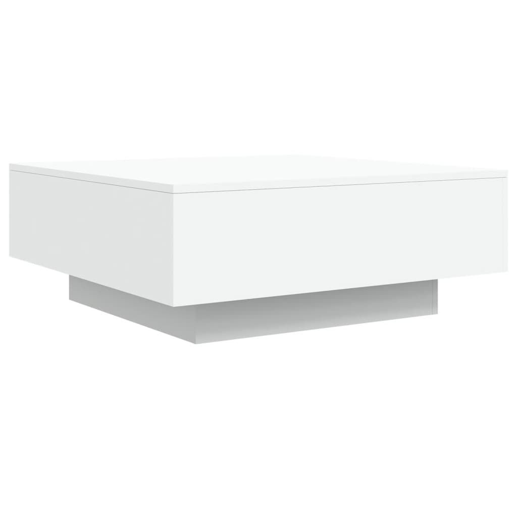 Moderne Salontafel met LED-verlichting, 80x80x31 cm, Wit - 60% Korting!