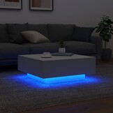 Moderne Salontafel met LED-verlichting, 80x80x31 cm, Wit - 60% Korting!