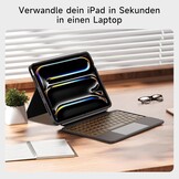 Toetsenbordhoes iPad Pro 11 (M4 2024) magnetisch afneembaar, 360° draaibaar, multi-touch trackpad, 7-kleurig achtergrondlicht - Zwart
