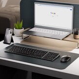 Draadloze Toetsenbord Muis Set Oplaadbaar Ergonomisch Stil 2.4G Schaartoetsen Zilver/Wit