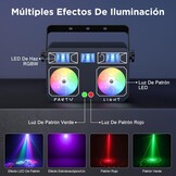 5-in-1 led-discotheeklamp, RGBY 15 kleurencombinaties voor feestjes (met uv-effect), afstandsbediening met 30 led-effecten, DJ-effect, geschikt voor bruiloften en festivals