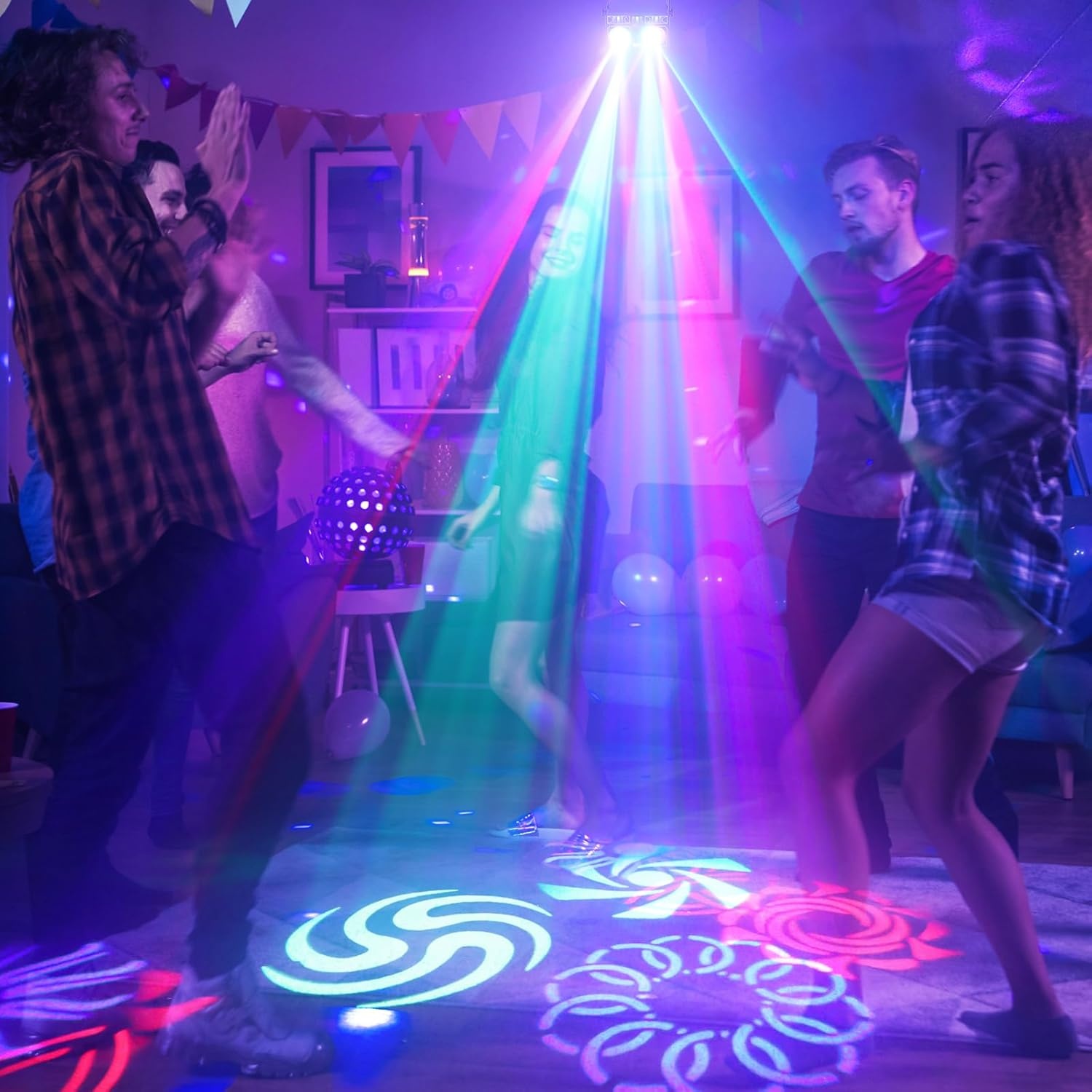 LED Disco Licht 5-in-1 - 42% Korting | Zwart met UV & Dubbele Lens