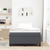 vidaXL Boxspring Bed Donkergrijs 120x200cm - 86% Korting!
