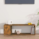 TV-meubel Bewerkt Hout 100x24x32cm Gerookt Eiken (80% Korting)