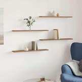 vidaXL Wandschappen 4 st 60x10x1,5 cm Artisanaal Eiken - 47% Korting