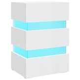 VidaXL Nachtkastje LED - Hoogglans Wit - 79% Korting!