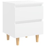 Wit Nachtkastje met Grenenhouten Poten (40x35x50 cm) - 70% Korting