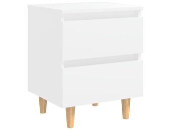 Wit Nachtkastje met Grenenhouten Poten (40x35x50 cm) - 70% Korting