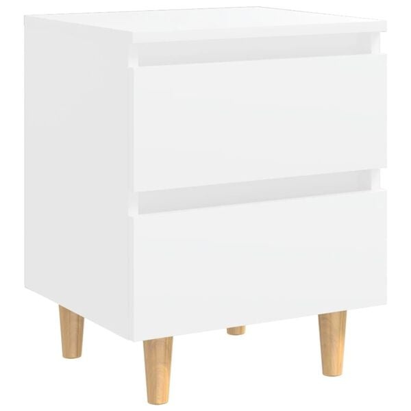 Wit Nachtkastje met Grenenhouten Poten (40x35x50 cm) - 70% Korting