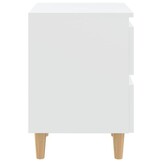 Wit Nachtkastje met Grenenhouten Poten (40x35x50 cm) - 70% Korting